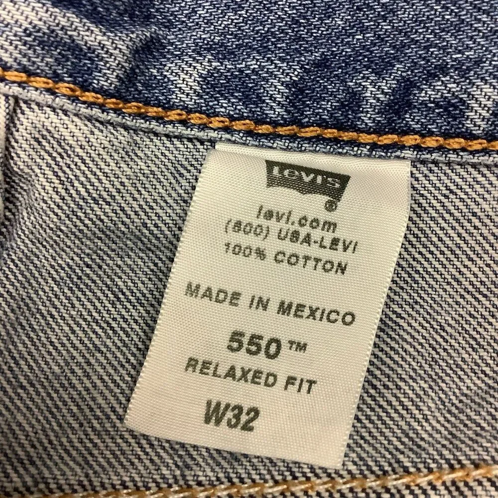 Levis 550 Blue Denim Jean Bermuda Shorts Jorts Men Women 32 8.5 Inch Inseam